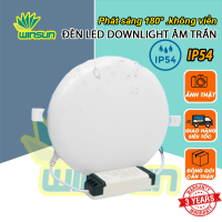 Đèn Led downlight âm trần 12W 24W 36W (tròn) chống nước phát sáng 180° không viền 3 màu IP54