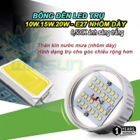 Bóng đèn Led trụ 10W.15W.20W siêu sáng tiết kiệm điện thân kín nước mưa E27 nhôm dày
