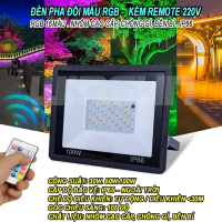 Đèn pha đổi màu 50W RGB kèm Remote 220V. BH: 2 năm ( 1 đổi 1 )