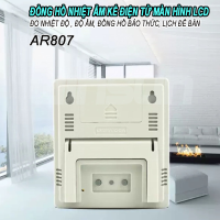 Đồng hồ nhiệt ẩm kế điện tử AR807 đo nhiệt độ phòng, độ ẩm, nhiệt ẩm kế điện tử kiêm đồng hồ báo thức màn hình LCD