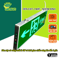 Đèn exit đèn thoát hiểm chỉ lối thoát 2 mặt YIFEI nhôm kính Cạnh vuông góc YF-1023
