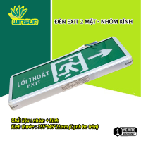 Đèn exit đèn thoát hiểm chỉ lối thoát 2 mặt YIFEI nhôm kính Cạnh bo tròn YF-1077