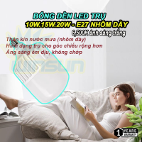 Bóng đèn Led trụ 10W.15W.20W siêu sáng tiết kiệm điện thân kín nước mưa E27 nhôm dày