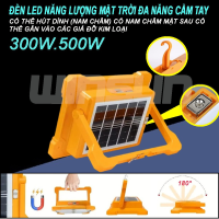 Đèn LED Năng Lượng Mặt Trời Đa Năng Cầm Tay 300W.500W. Đèn Tích Điện Chống Nước IP66 5 Chế Độ Sáng. Có Đèn Cảnh Báo. BH: 2 năm ( 1 đổi 1 )