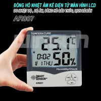 Đồng hồ nhiệt ẩm kế điện tử AR807 đo nhiệt độ phòng, độ ẩm, nhiệt ẩm kế điện tử kiêm đồng hồ báo thức màn hình LCD