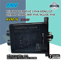 Relay Rơ le bảo vệ 3 pha động cơ điện áp ANV chống mất pha, ngược pha