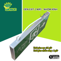 Đèn exit đèn thoát hiểm chỉ lối thoát 2 mặt YIFEI nhôm kính Cạnh vuông góc YF-1023