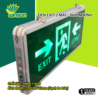 Đèn exit đèn thoát hiểm chỉ lối thoát 2 mặt YIFEI nhôm kính Cạnh bo tròn YF-1077