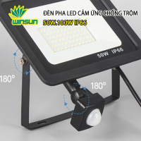 Đèn Pha Led Cảm Ứng Hồng Ngoại Ngoài Trời 50W.100W IP66 PIR cảm biến chuyển động. BH: 2 năm 1 đổi 1