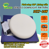 Đèn Led downlight âm trần 12W 24W 36W (tròn) Phát sáng 180° không viền 3 màu. BH: 2 năm ( 1 đổi 1 )