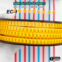Đánh Dấu Dây Cáp Điện EC1 Số 0 ~9 , A ~ Z,1000 số/ 1 cuộn