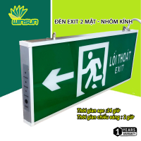 Đèn exit đèn thoát hiểm chỉ lối thoát 2 mặt YIFEI nhôm kính Cạnh vuông góc YF-1023