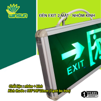 Đèn exit đèn thoát hiểm chỉ lối thoát 2 mặt YIFEI nhôm kính Cạnh bo tròn YF-1077