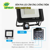 Đèn Pha Led Cảm Ứng Hồng Ngoại Ngoài Trời 50W.100W IP66 PIR cảm biến chuyển động. BH: 2 năm 1 đổi 1