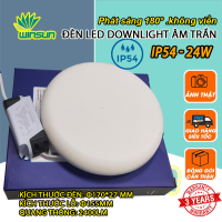 Đèn Led downlight âm trần 12W 24W 36W (tròn) chống nước phát sáng 180° không viền 3 màu IP54