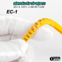 Đánh Dấu Dây Cáp Điện EC1 Số 0 ~9 , A ~ Z,1000 số/ 1 cuộn