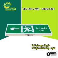 Đèn exit đèn thoát hiểm chỉ lối thoát 2 mặt YIFEI nhôm kính Cạnh vuông góc YF-1023