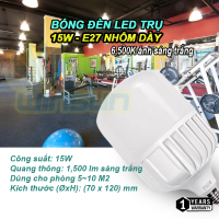 Bóng đèn Led trụ 10W.15W.20W siêu sáng tiết kiệm điện thân kín nước mưa E27 nhôm dày