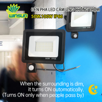 Đèn Pha Led Cảm Ứng Hồng Ngoại Ngoài Trời 50W.100W IP66 PIR cảm biến chuyển động. BH: 2 năm 1 đổi 1