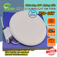 Đèn Led downlight âm trần 12W 24W 36W (tròn) chống nước phát sáng 180° không viền 3 màu IP54