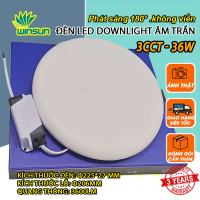 Đèn Led downlight âm trần 12W 24W 36W (tròn) Phát sáng 180° không viền 3 màu. BH: 2 năm ( 1 đổi 1 )