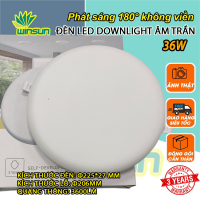 Đèn Led downlight âm trần 9W 18W 24W 36W (tròn) Phát sáng 180° không viền. BH: 2 năm ( 1 đổi 1 )