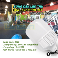 Bóng đèn Led trụ 10W.15W.20W siêu sáng tiết kiệm điện thân kín nước mưa E27 nhôm dày
