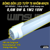Bóng đèn LED Tuýp nhôm-nhựa T8 9W 0,6M 18W 1,2M  Ánh sáng trắng. BH 2 năm ( 1 đổi 1 )