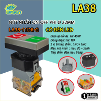 Nút nhấn ON-OFF phi 22mm LA38. BH: 1 năm ( 1 đổi 1 )
