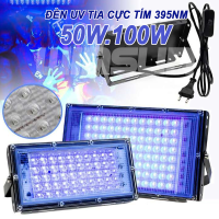 Đèn LED UV 50W.100W tia cực tím 395nm đèn sấy keo UV, Đèn UV sấy keo, Đèn UV sấy resin, Đèn UV mạnh có phích công tắc