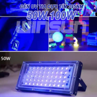 Đèn LED UV 50W.100W tia cực tím 395nm đèn sấy keo UV, Đèn UV sấy keo, Đèn UV sấy resin, Đèn UV mạnh có phích công tắc