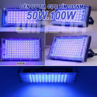 Đèn LED UV 50W.100W tia cực tím 395nm đèn sấy keo UV, Đèn UV sấy keo, Đèn UV sấy resin, Đèn UV mạnh có phích công tắc