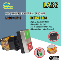 Nút nhấn ON-OFF phi 22mm LA38. BH: 1 năm ( 1 đổi 1 )
