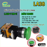 Nút nhấn đầu dù, Công tắc nhấn đề đầu nấm dù LA38 Phi 22. BH: 1 năm ( 1 đổi 1 )