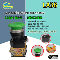 Nút nhấn đầu dù, Công tắc nhấn đề đầu nấm dù LA38 Phi 22. BH: 1 năm ( 1 đổi 1 )