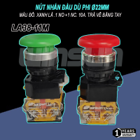 Nút nhấn đầu dù, Công tắc nhấn đề đầu nấm dù LA38 Phi 22. BH: 1 năm ( 1 đổi 1 )