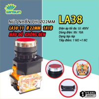 Nút nhấn nhả phi 22mm - Không đèn, có đèn LA38. BH: 1 năm ( 1 đổi 1 )