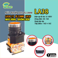 Nút nhấn nhả phi 22mm - Không đèn, có đèn LA38. BH: 1 năm ( 1 đổi 1 )