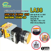 Nút nhấn nhả phi 22mm - Không đèn, có đèn LA38. BH: 1 năm ( 1 đổi 1 )