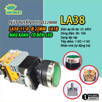 Nút nhấn nhả phi 22mm - Không đèn, có đèn LA38. BH: 1 năm ( 1 đổi 1 )