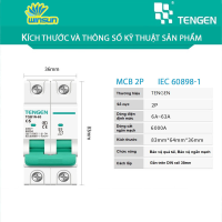 Cầu dao tự động Aptomat Tép TENGEN, MCB, CB Tép