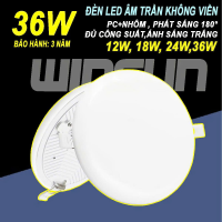 Đèn Led downlight âm trần 9W 18W 24W 36W (tròn) Phát sáng 180° không viền. BH: 2 năm ( 1 đổi 1 )