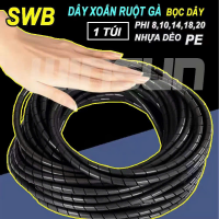 [1 Bịch] Dây xoắn ruột gà bọc dây điện phi 8 10 14 18 20, dây xoắn ruột gà - màu đen. BH: 1 năm ( 1 đổi 1 )