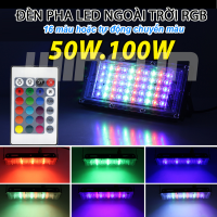 Đèn pha Led đổi màu RGB 16 màu chống nước hắt tường 50W 100W Có Điều Khiển-Remote, nhiều chế độ sáng tự động chuyển màu
