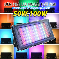 Đèn pha Led đổi màu RGB 16 màu chống nước hắt tường 50W 100W Có Điều Khiển-Remote, nhiều chế độ sáng tự động chuyển màu