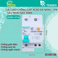 Cầu Dao Chống Giật RCBO 1P+N, 2P 6kA 30mA TENGEN