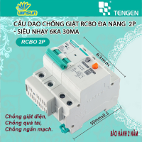 Cầu Dao Chống Giật RCBO 1P+N, 2P 6kA 30mA TENGEN