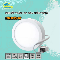 Đèn ốp trần LED gắn nổi 12W, 18W, 24W (tròn) BH: 2 năm ( 1 đổi 1 )