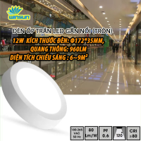 Đèn ốp trần LED gắn nổi 12W, 18W, 24W (tròn) BH: 2 năm ( 1 đổi 1 )