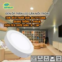 Đèn ốp trần LED gắn nổi 12W, 18W, 24W (tròn) BH: 2 năm ( 1 đổi 1 )